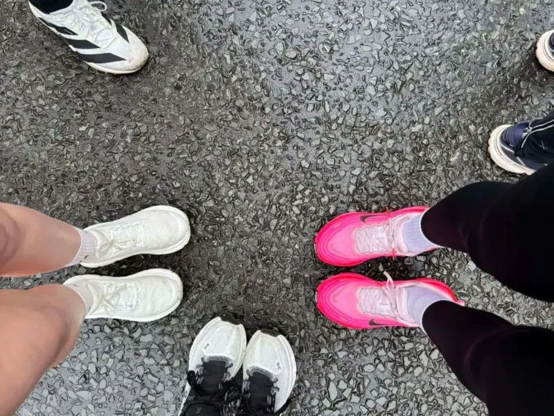 Different running shoes at the Macmillan Newcastle 10k.