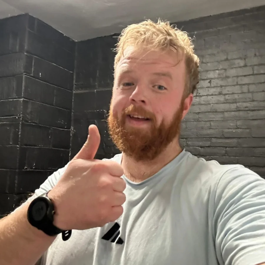 Jack Skeats smiling and giving a thumbs up.